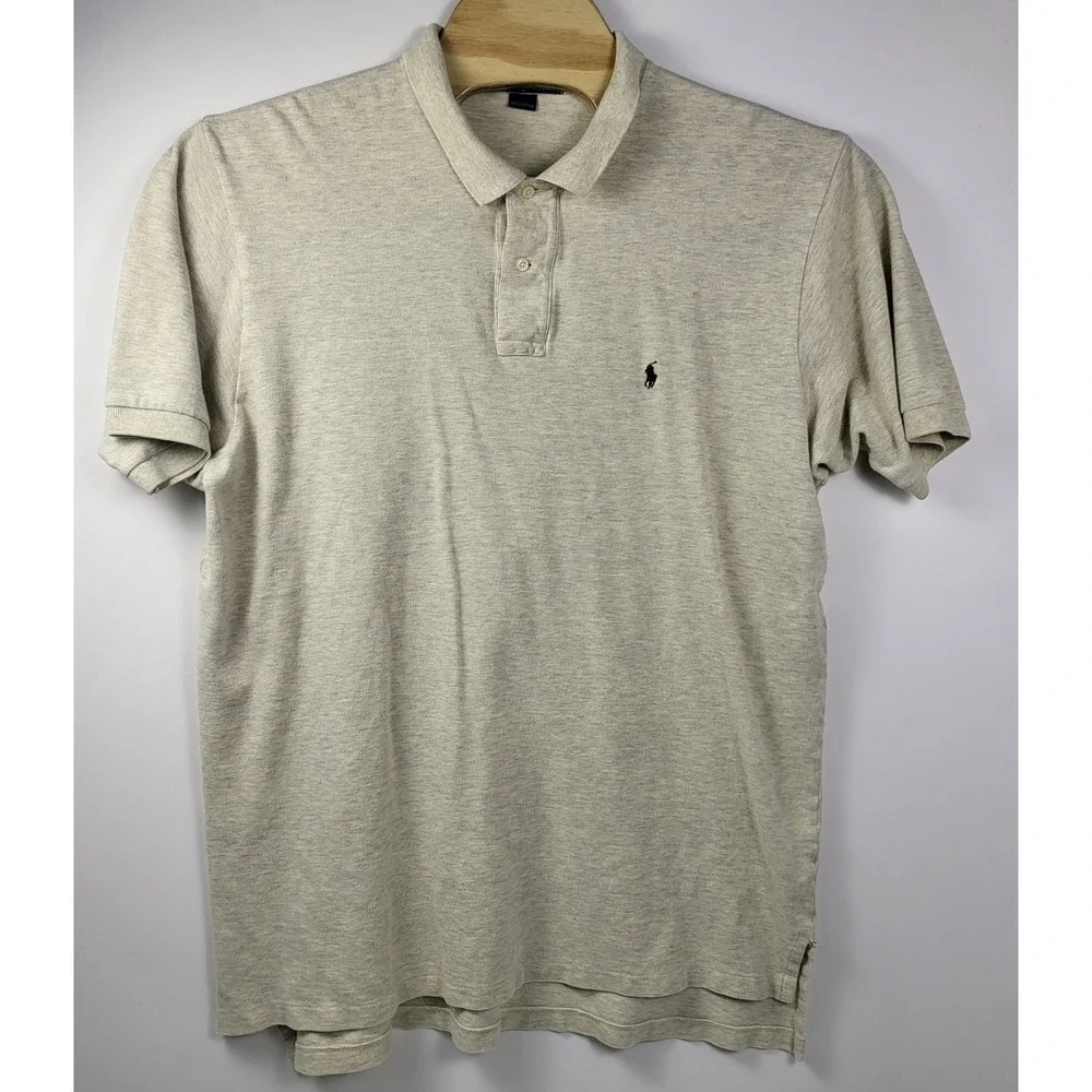 2 Polo Ralph Lauren Polo Shirt Classic Fit Casual Short Sleeve mens XXL Blue Tan